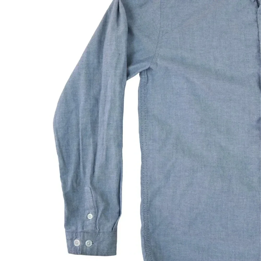 Ripcurl Men's Classic Blue Chambray Tailored Fit Slim Long Sleeve Button Shirt M